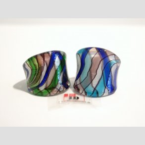 Glas Ringe - Med Striber - 17mm