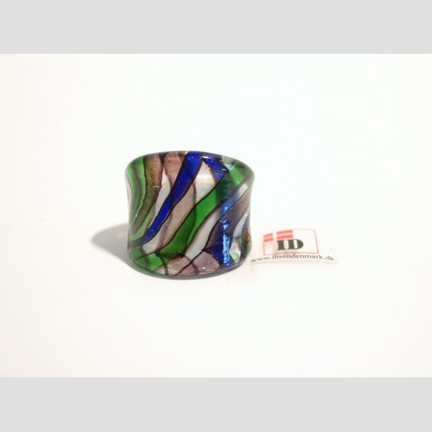Glas Ringe - Med Striber - 17mm 2