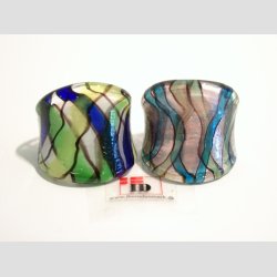 Glas Ringe - Med Striber - 18mm