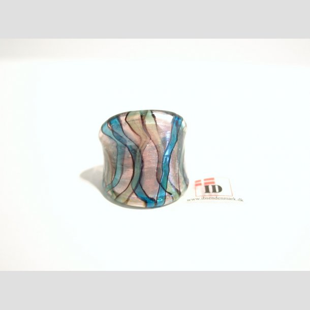 Glas Ringe - Med Striber - 18mm 2