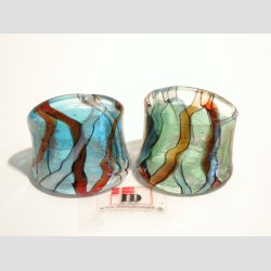 Glas Ringe - Med Striber - 19mm