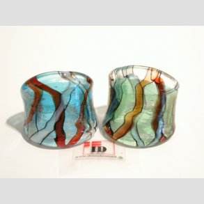 Glas Ringe - Med Striber - 19mm
