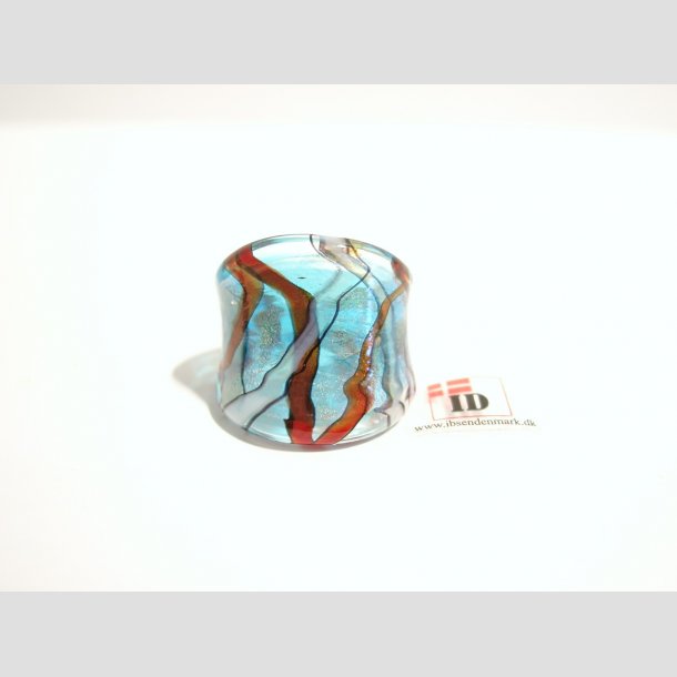 Glas Ringe - Med Striber - 19mm 1