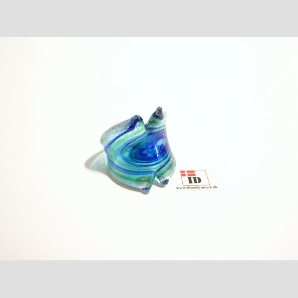 Glas Ringe - Orkanens je - Dia. Ca. 16-18mm Bl&aring;