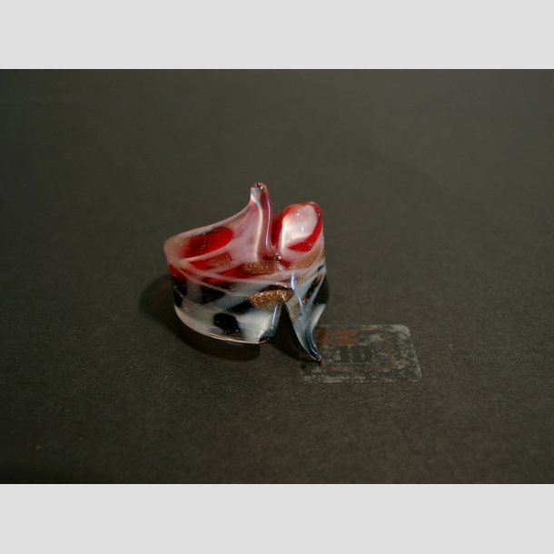 Glas Ringe - Striber - Dia. Ca. 16-18mm R&oslash;d