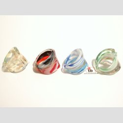 Glas Ringe - Striber - Dia. Ca. 16-18mm