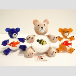 Bjrne Familie - Med Fisk I Maven - Glas Fantasi - 1 St Med 3 Asst. - 4-5,5cm