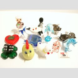 Mini Glas Figurer - 12 Stk Asst. Fantasi Mini Glas Figurer - 2-5cm