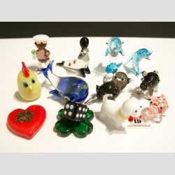 Mini Glas Figurer - 12 Stk Asst. Fantasi Mini Glas Figurer - 2-5cm