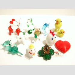 Mini Glas Figurer - 12 Stk Asst. Fantasi Mini Glas Figurer - 2-5cm