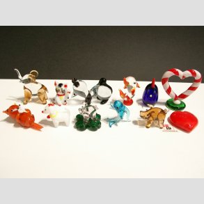 Mini Glas Figurer - 12 Stk Asst. Fantasi Mini Glas Figurer - 2-5cm