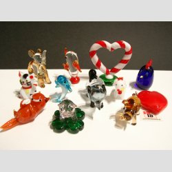 Mini Glas Figurer - 12 Stk Asst. Fantasi Mini Glas Figurer - 2-5cm