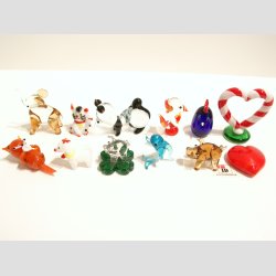 Mini Glas Figurer - 12 Stk Asst. Fantasi Mini Glas Figurer - 2-5cm