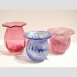 Glasvaser - Mundblst Glas Vase - Mini Vase - St Med 3 Forskellige - 10,5cm &amp; 8,5cm 