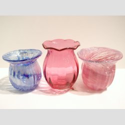 Glasvaser - Mundblst Glas Vase - Mini Vase - St Med 3 Forskellige - 10,5cm &amp; 8,5cm 