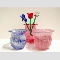 Glasvaser - Mundblst Glas Vase - Mini Vase - St Med 3 Forskellige - 10,5cm &amp; 8,5cm 