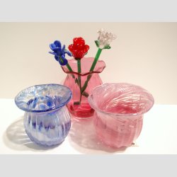 Glasvaser - Mundblst Glas Vase - Mini Vase - St Med 3 Forskellige - 10,5cm &amp; 8,5cm 