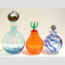 Glasvaser - Mundblst Glas Vase - Mini Vase Med  Kunst Prop - St 3 Forskellige - Vase 9 &amp; 11cm