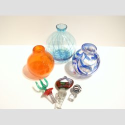 Glasvaser - Mundblst Glas Vase - Mini Vase Med  Kunst Prop - St 3 Forskellige - Vase 9 &amp; 11cm