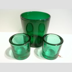 Glasvaser - Mundblst Glas Vase - Grnne Vaser - St af 3 Stk - 6,5cm-11,5cm