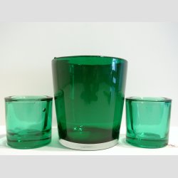 Glasvaser - Mundblst Glas Vase - Grnne Vaser - St af 3 Stk - 6,5cm-11,5cm