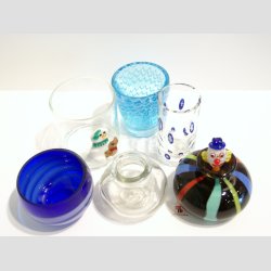 Glasvaser - Mundblst Glas Vase - Blandet Vaser - St af 6 Stk - 5,5cm-9cm