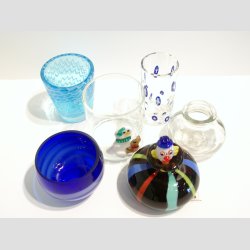 Glasvaser - Mundblst Glas Vase - Blandet Vaser - St af 6 Stk - 5,5cm-9cm