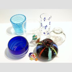 Glasvaser - Mundblst Glas Vase - Blandet Vaser - St af 6 Stk - 5,5cm-9cm