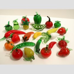 Mini Frugt &amp; Grntsager i Glas - 24 Asst. - Mini Tiny 2,5cm-7,5cm