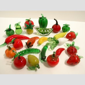 Mini Frugt & Grntsager i Glas - 24 Asst. - Mini Tiny 2,5cm-7,5cm