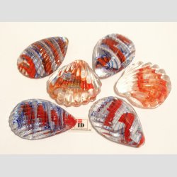 Glas Strandskaller - 4,5-5,5cm - 1 Unika St Med 6 Asst.