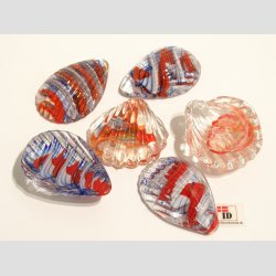Glas Strandskaller - 4,5-5,5cm - 1 Unika St Med 6 Asst.