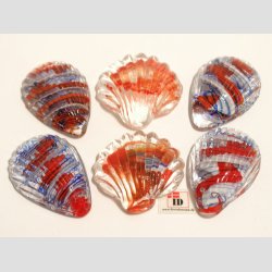 Glas Strandskaller - 4,5-5,5cm - 1 Unika St Med 6 Asst.