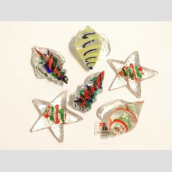 Glas Strandskaller - 4,5-5,5cm - 1 Unika St Med 6 Asst.