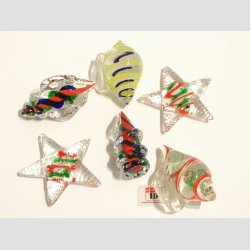 Glas Strandskaller - 4,5-5,5cm - 1 Unika St Med 6 Asst.