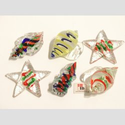 Glas Strandskaller - 4,5-5,5cm - 1 Unika St Med 6 Asst.