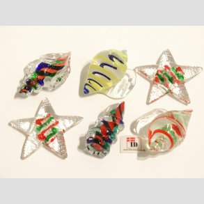 Glas Strandskaller - 4,5-5,5cm - 1 Unika St Med 6 Asst.