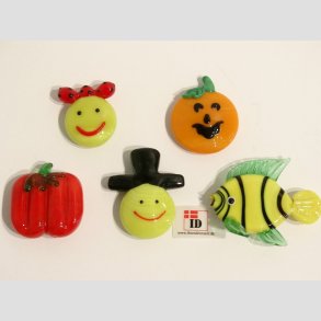 Glas Figurer Med Magnet - 1 St Med 5 Asst. - 3cm-5cm