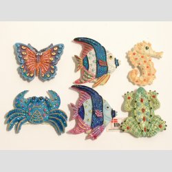 Dyrefigur Magnet - Polystone Glitter Magneter - 5cm