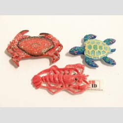 Dyrefigur - Polystone Glitter Magneter - 5cm