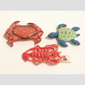 Dyrefigur - Polystone Glitter Magneter - 5cm