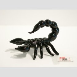 Skorpion - Glas Skorpion - Sort - 6cm