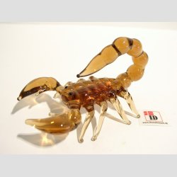 Skorpion - Glas Skorpion - Lysebrun - Stor - 8cm