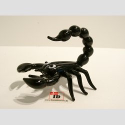 Skorpion - Glas Skorpion - Sort - 6cm