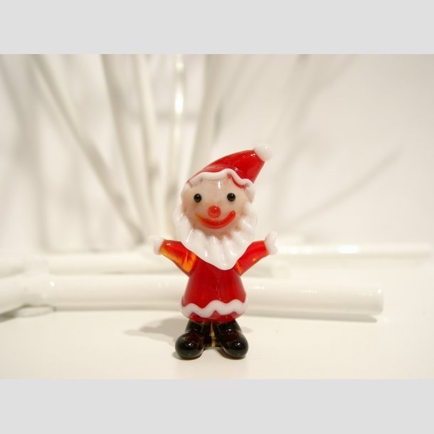 Julepynt - Nissefar og Nissemor I Glas - Mini 4cm Nissefar