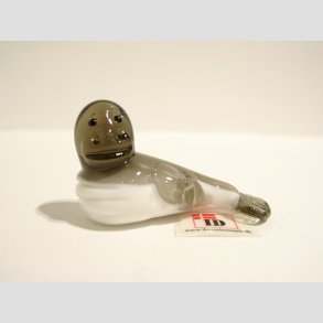 Sl Glasfigur - Hvid/Gr/Brun Glas - 6cm