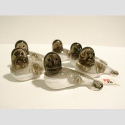 Sl Glasfigur - Hvid/Gr/Brun Glas - 6cm