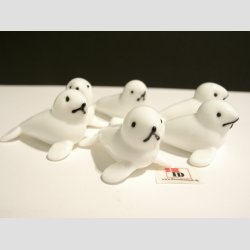 Babysl Glasfigur  - Hvid Glas - 6cm - 1 St Med 6 Stk