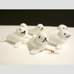 Babysl Glasfigur  - Hvid Glas - 6cm - 1 St Med 6 Stk