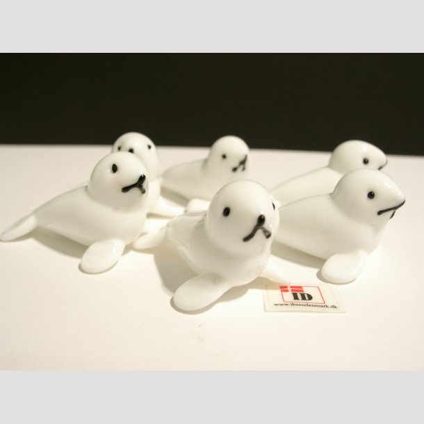 Babysl Glasfigur  - Hvid Glas - 6cm - 1 St Med 6 Stk